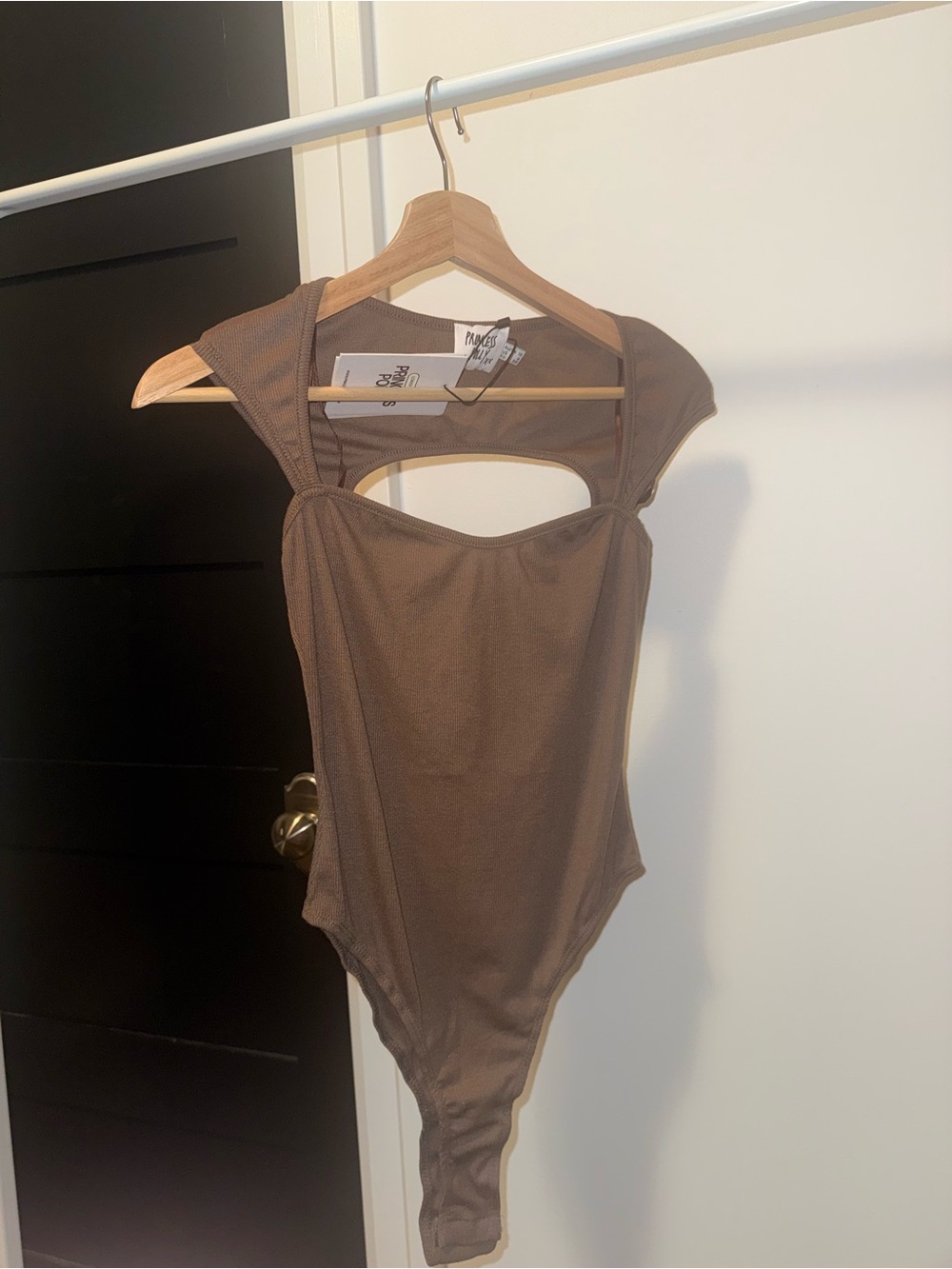 NWT Princess Polly Halia Bodysuit Brown - Open Back, Sleeveless (Never Worn)